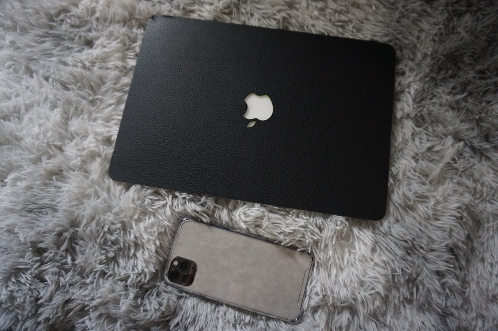 Leather - Black MacBook Skin