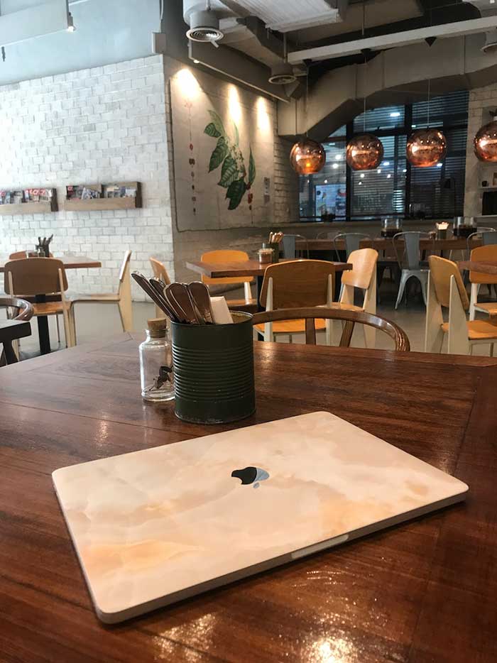 Ecru Marble MacBook Skin - Coco and Toffee